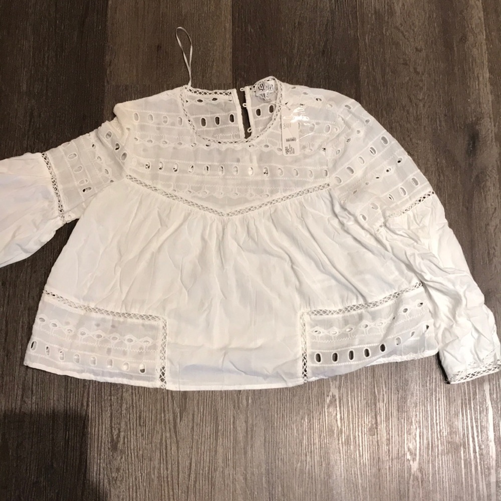 White Eyelet Top